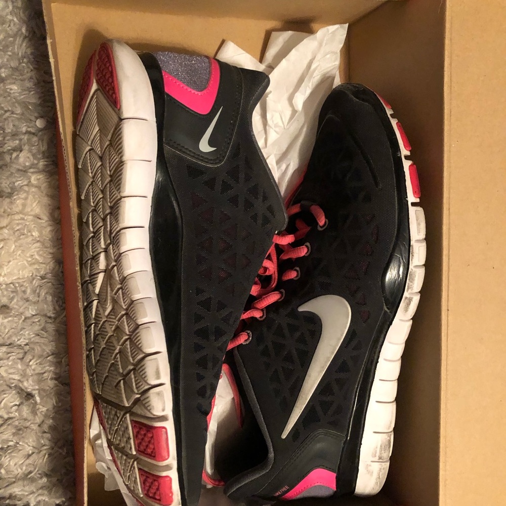 Pink and black nikes